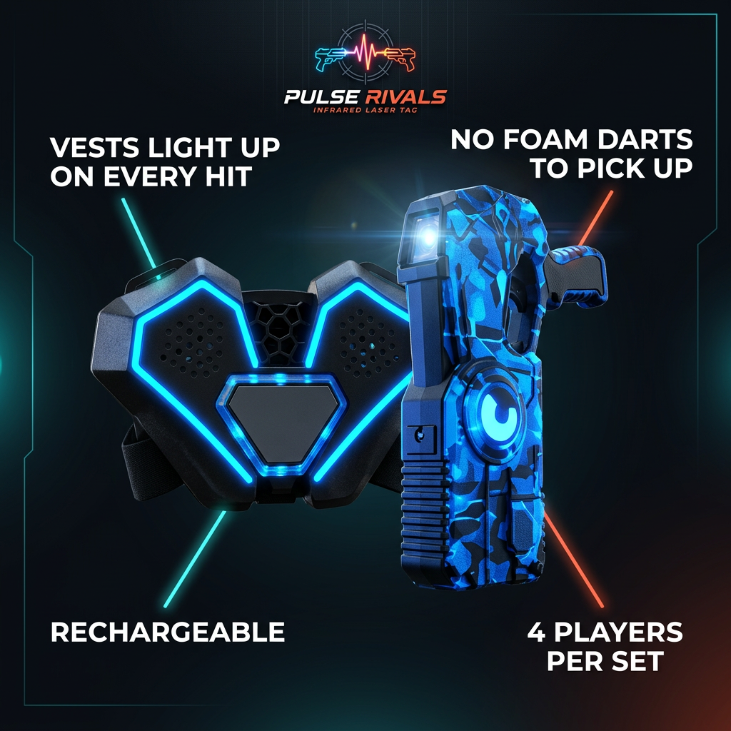 Pulse Rivals Infrared Laser Tag - 4-Player Family Set
